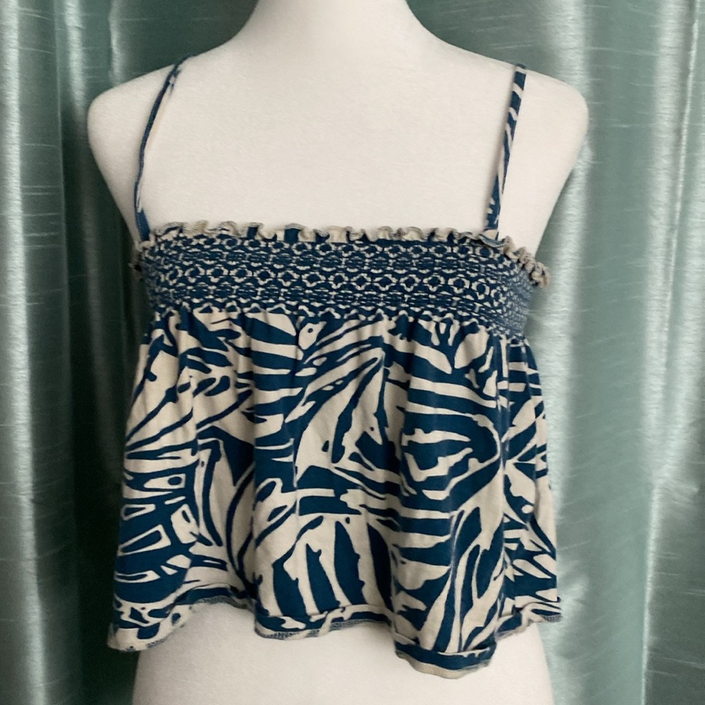 Tropical Beach Spaghetti Striped Top